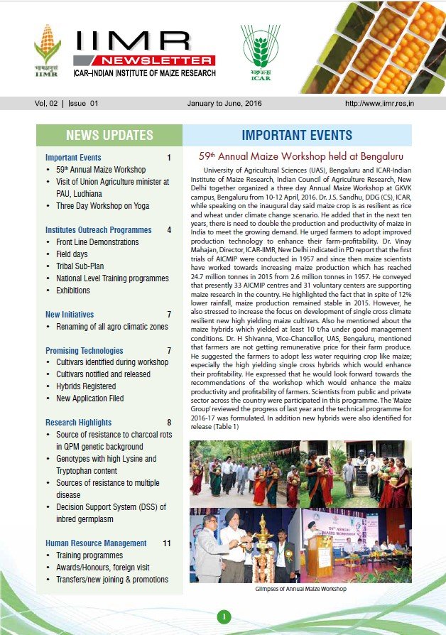 Newsletter Jan-June 2016